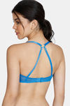 Zivame Rhapsody Of Blue Double Layered Non Wired 3/4Th Coverage T-Shirt Bra - French Blue — thumbnail 2